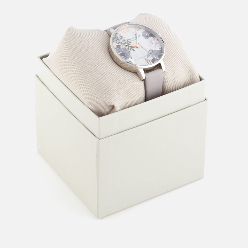 Olivia Burton Women's Marble Florals Watch - Grey Lilac, Silver & Rose Gold
