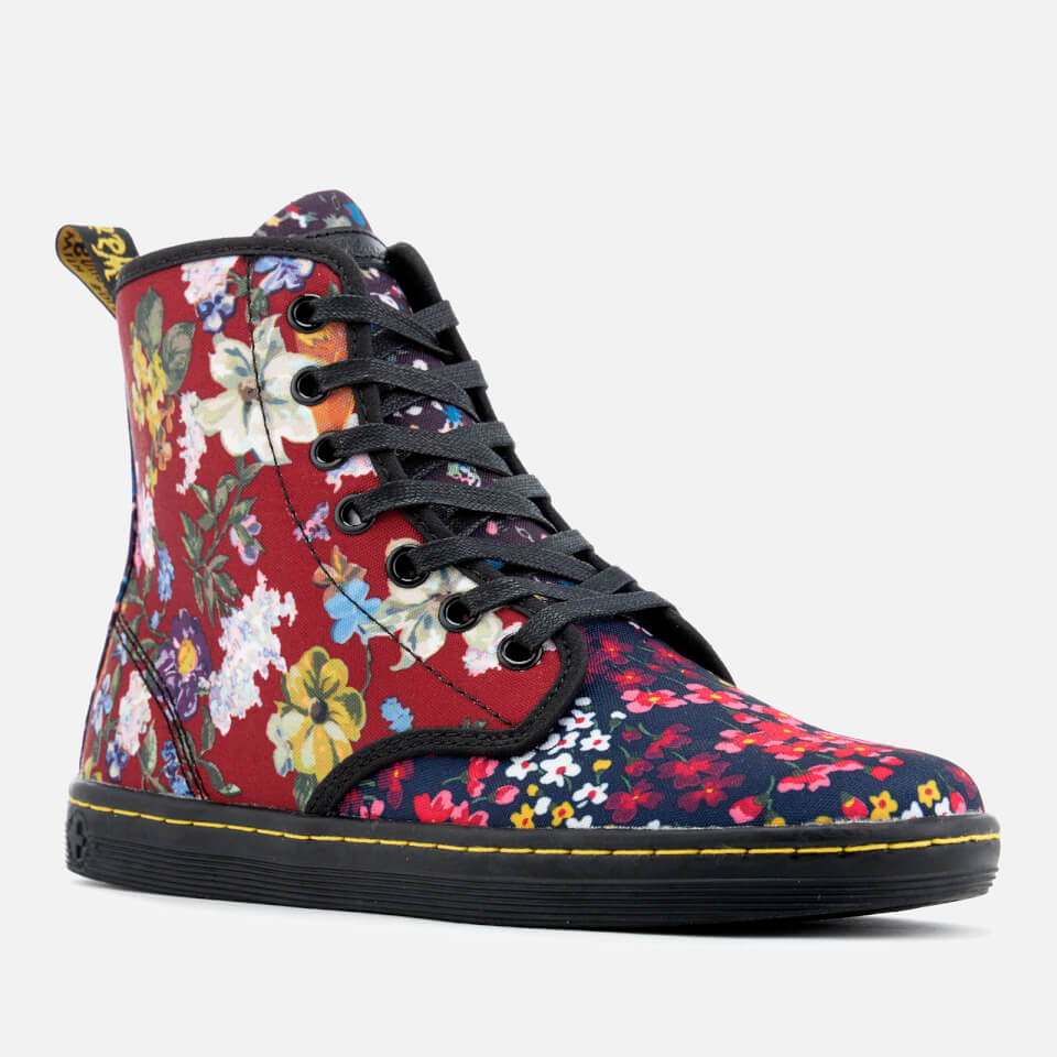 Dr. Martens Women s Shoreditch FC Floral Mix Canvas Lace Low Boots Multi Coggles