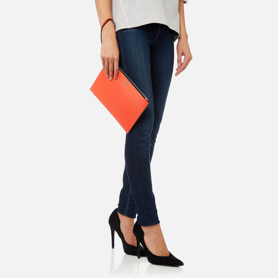 Calvin Klein Women's Edit Pouch Bag - Orange