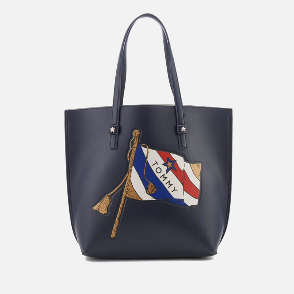 Tommy Hilfiger Women's The Effortless Tote Bag with Large Print - Navy