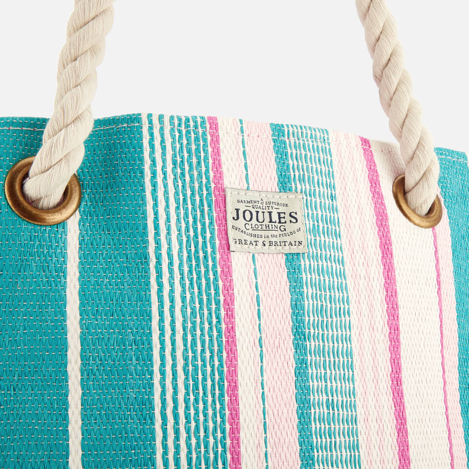 Joules Women's Summer Beach Bag - Peacock Stripe