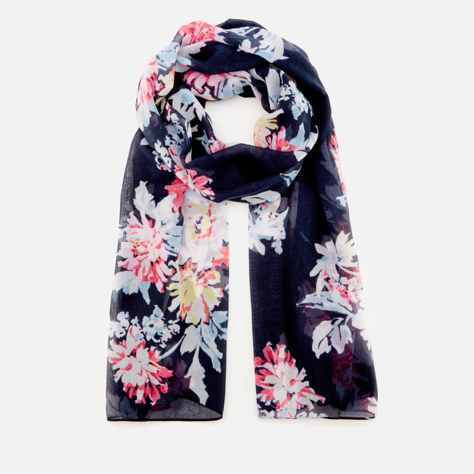 Joules Women's Wensley Long Line Woven Scarf - Navy Whitstable Floral