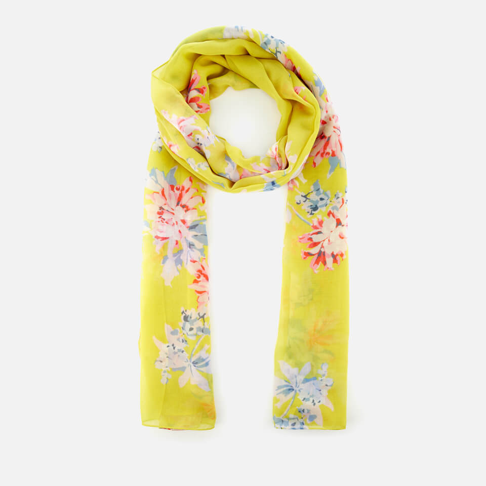 Joules Women's Wensley Long Line Woven Scarf - Yellow Whitstable Floral