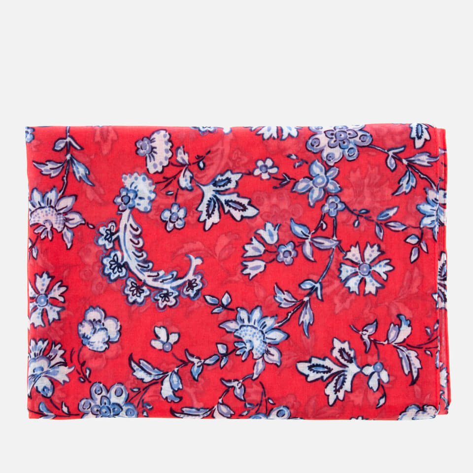 Joules Women's Wensley Long Line Woven Scarf - Red Sky Indienne Floral