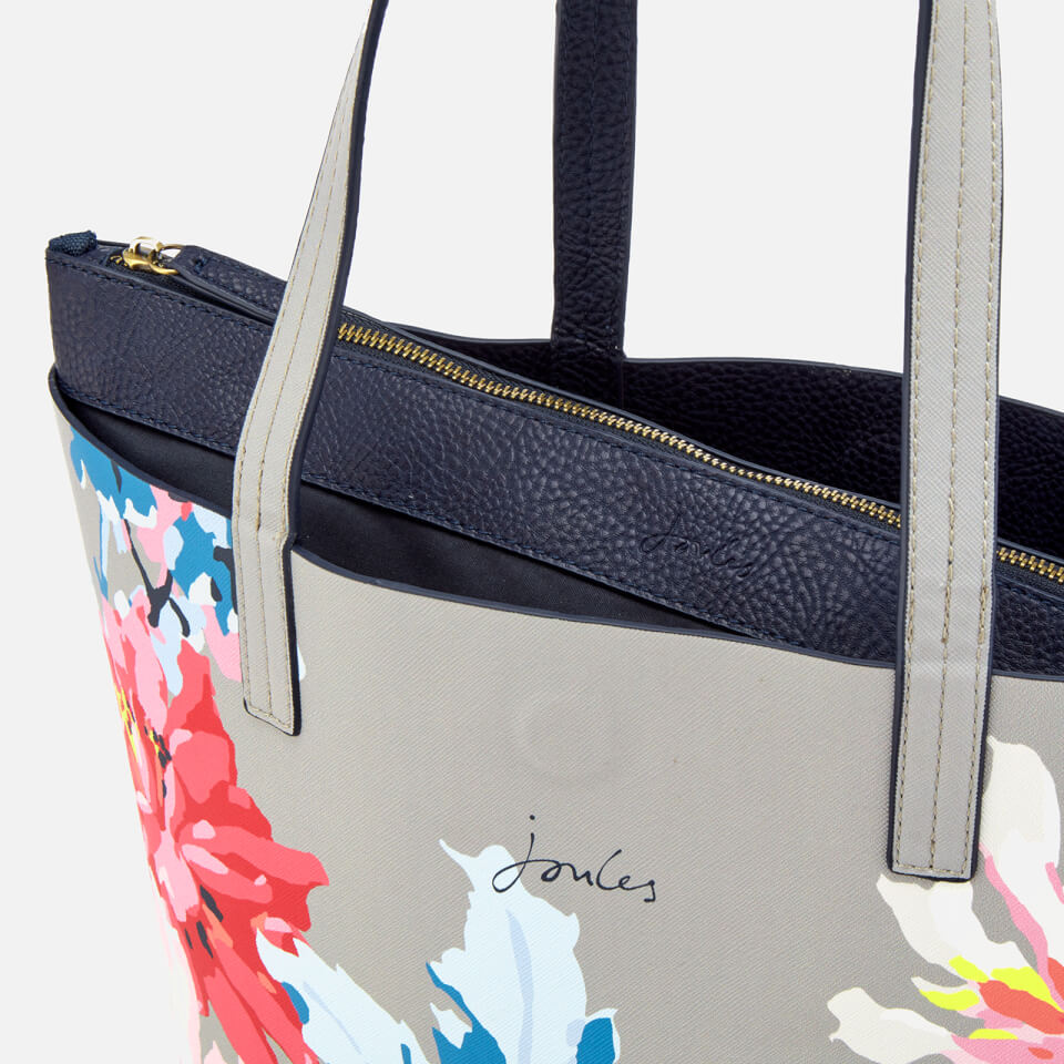 Joules Women's Revery Print Reversible Shoulder Bag - Grey Whitstable Floral