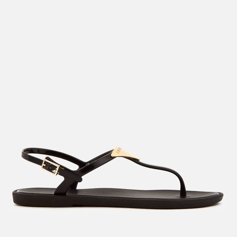 Emporio Armani Women s Coqui Soft Jelly Sandals Black Allsole