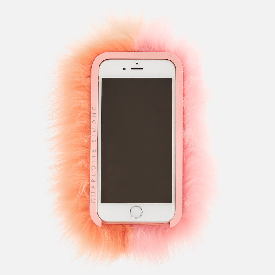 Charlotte Simone Women's Phone Fluff iPhone Case - Pastel Pink/Apricot
