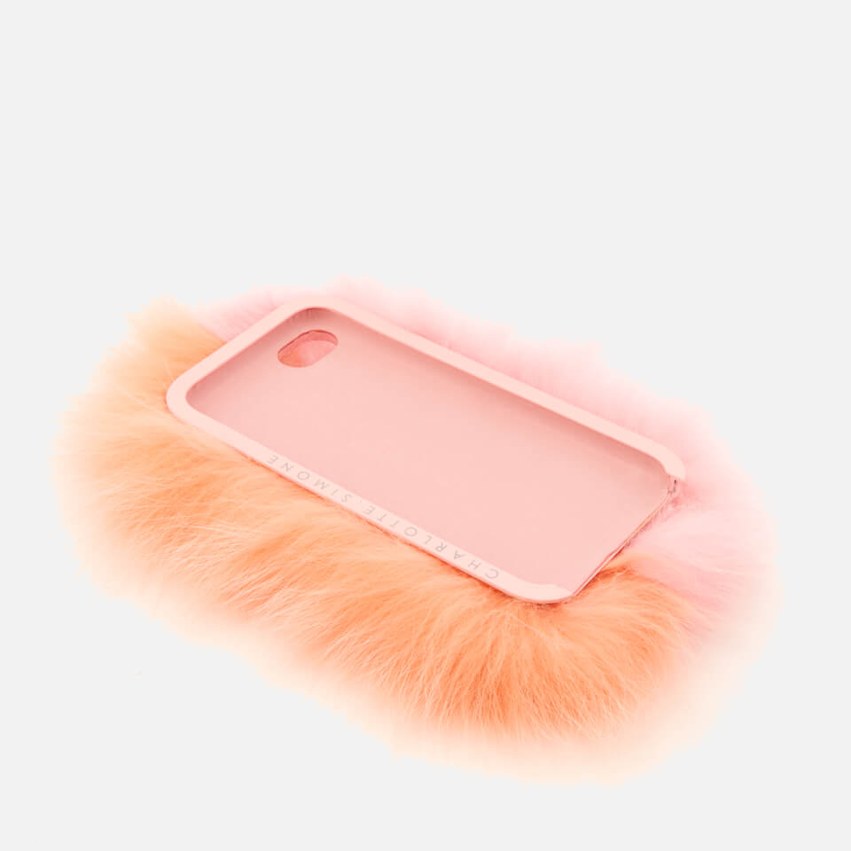 Charlotte Simone Women's Phone Fluff iPhone Case - Pastel Pink/Apricot