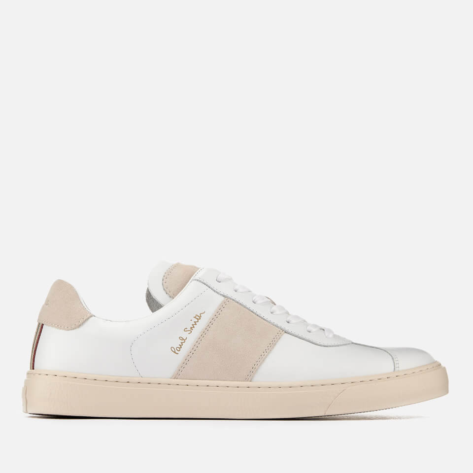 Paul Smith Men s Levon Leather Tennis Trainers White Allsole