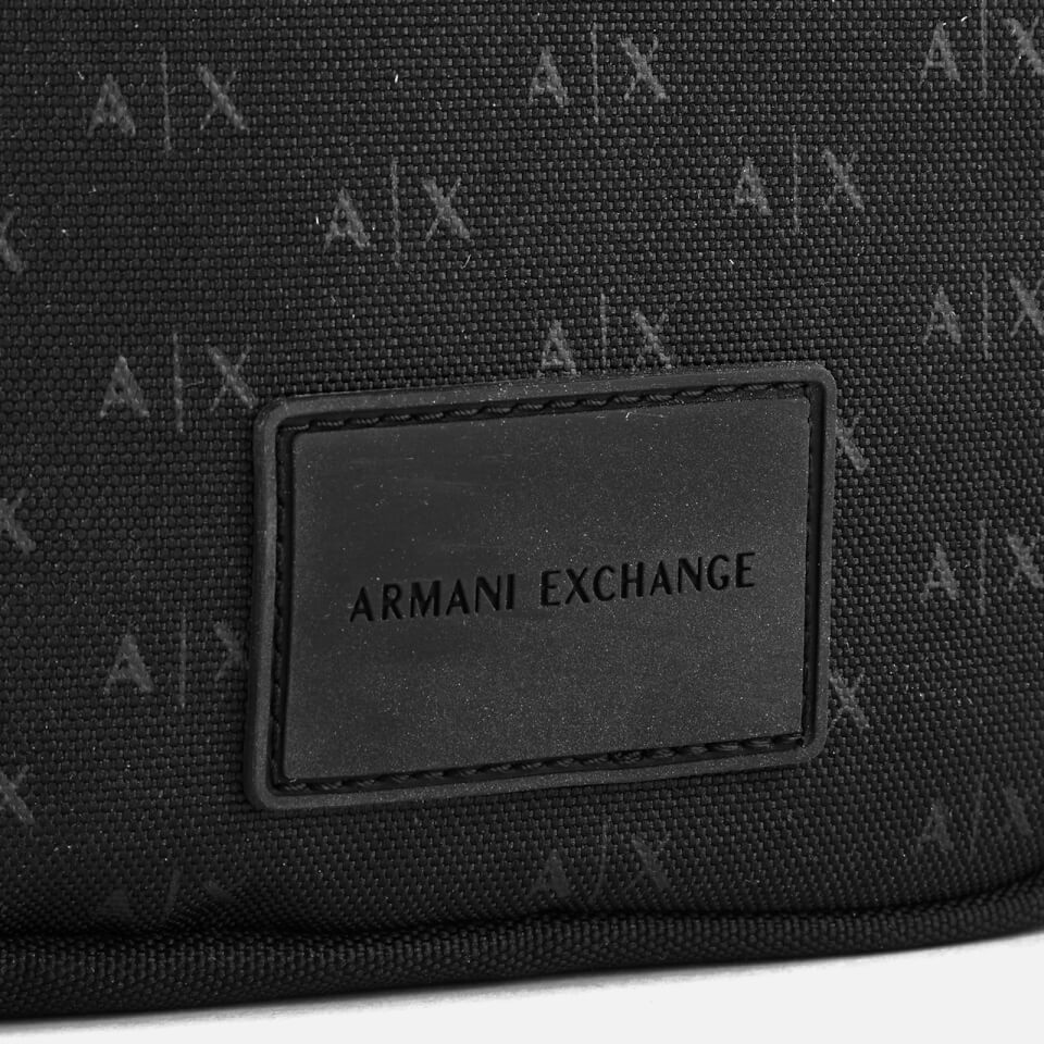 Armani Exchange Men's AX All Over Logo Cross Body Bag - Black