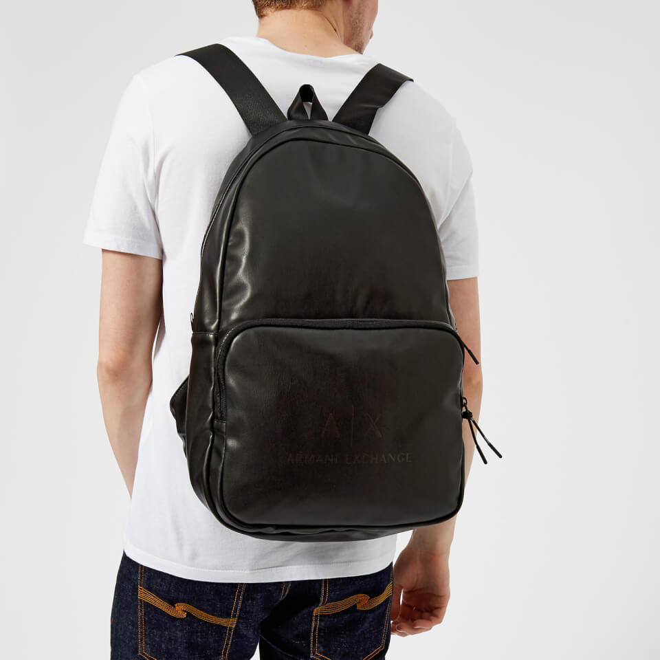 Armani Exchange Men's Eco-Nappa Backpack - Black/Gun Metal
