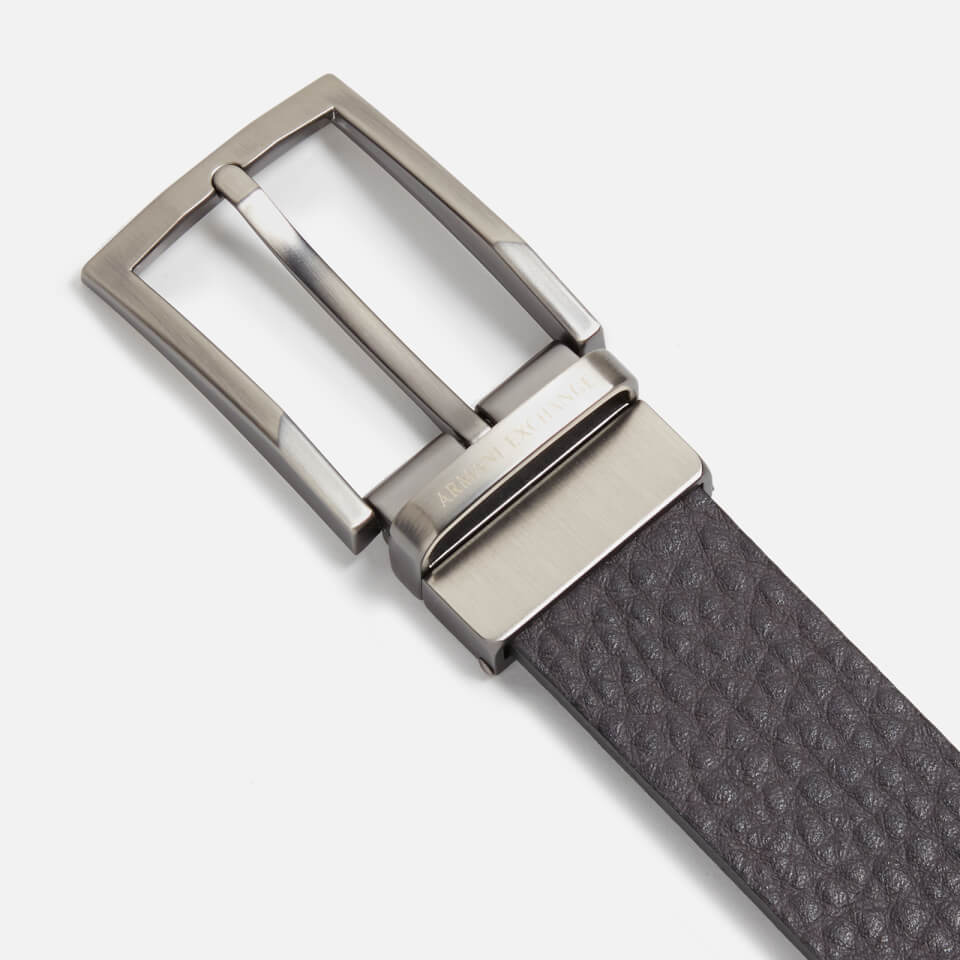 Armani Exchange Men's Branded Belt - Grey/Navy