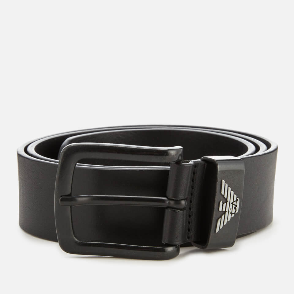 Emporio Armani Men's Vitello Mosso Leather Belt - Nero
