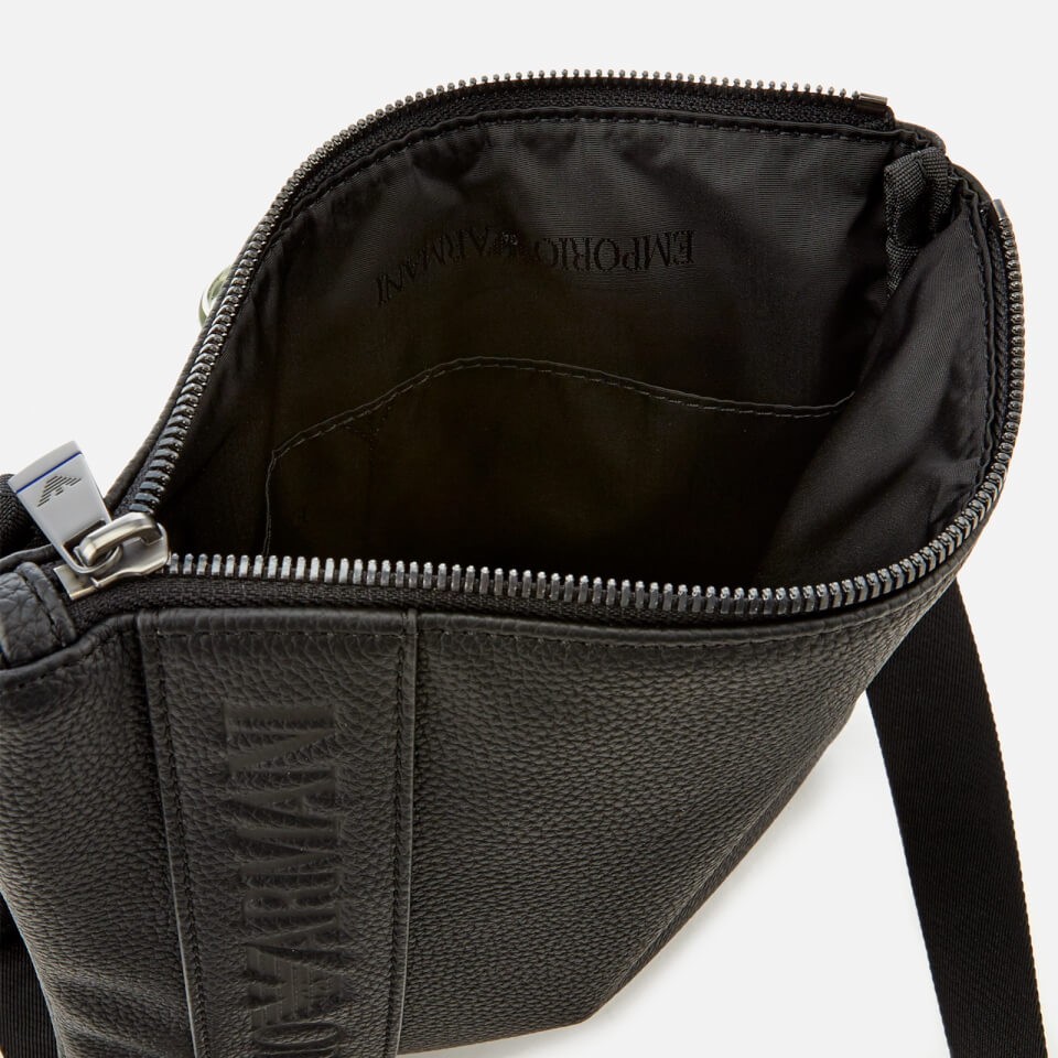 Emporio Armani Men's Small Flat Messenger Bag - Black