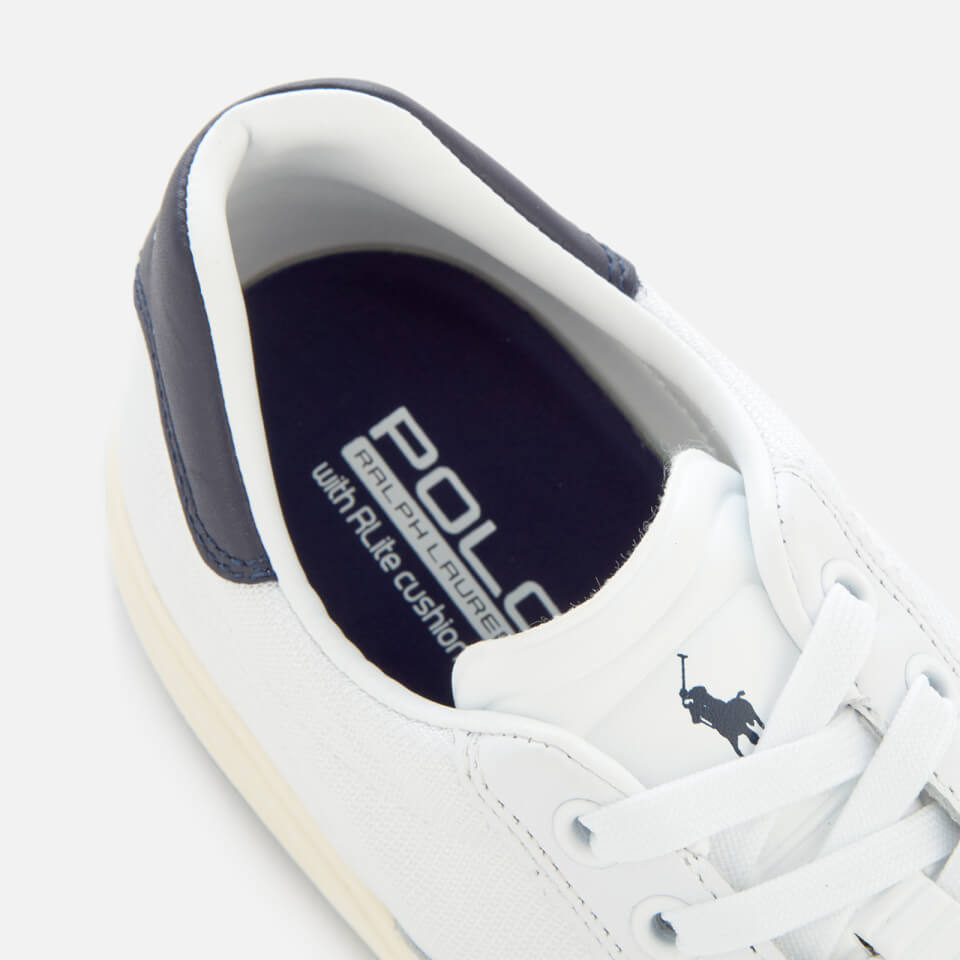 Polo Ralph Lauren Men's Court 100 Leather/Mesh Trainers - White/Newport Navy