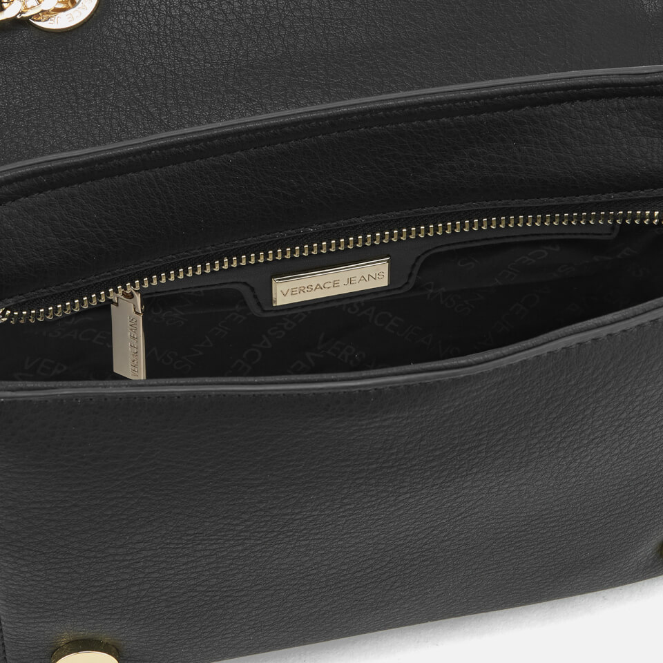 Versace Jeans Women's Square Shape Chain Handle Cross Body Bag - Black