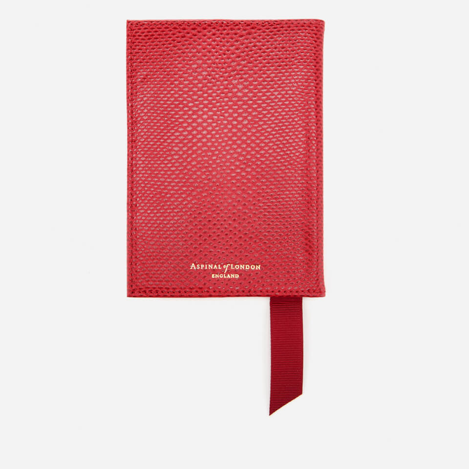 Aspinal of London Women's Plain Passport Cover - Berry Lizard