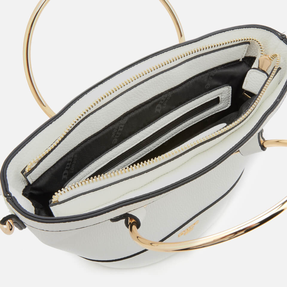 Dune Women's Dircle Cross Body Bag with Circle Handle - White