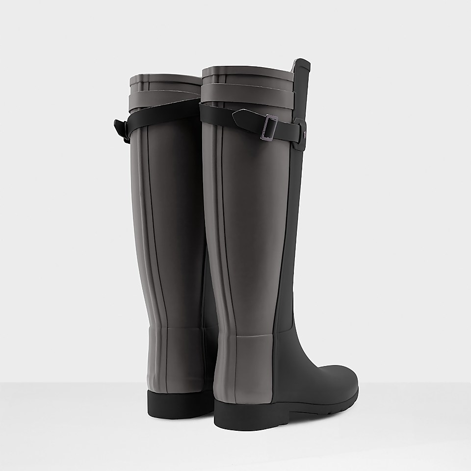 Women's refined slim fit back strap rain boots on sale