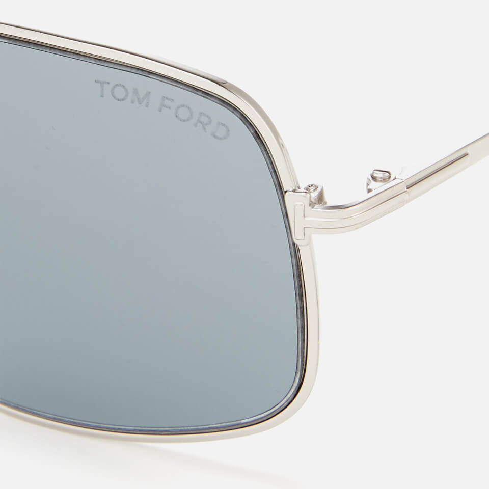 Tom Ford Men's Aiden Aviator Style Sunglasses - Shiny Palladium/Smoke