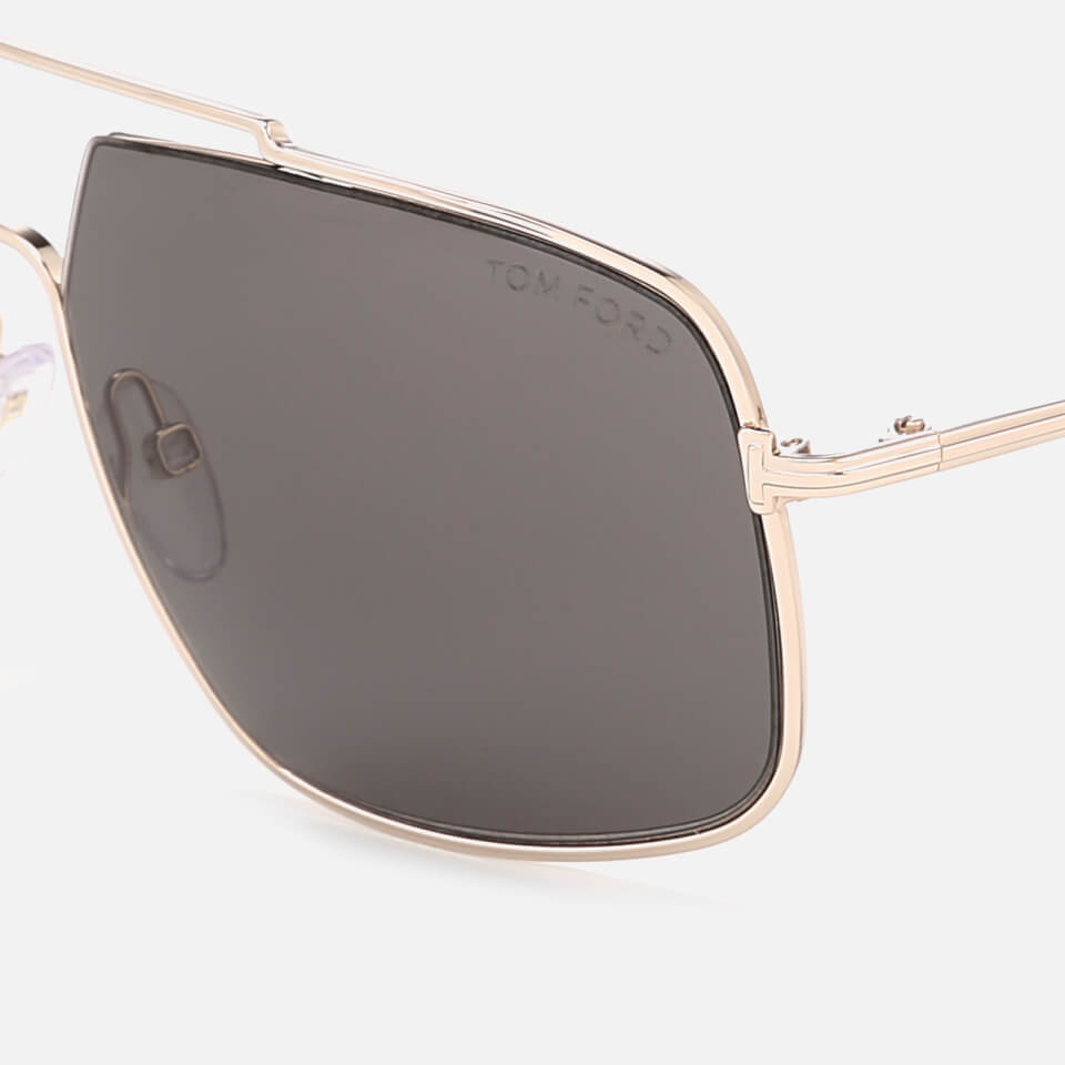 Tom Ford Men's Aiden Aviator Style Sunglasses - Shiny Rose Gold/Gradient Roviex