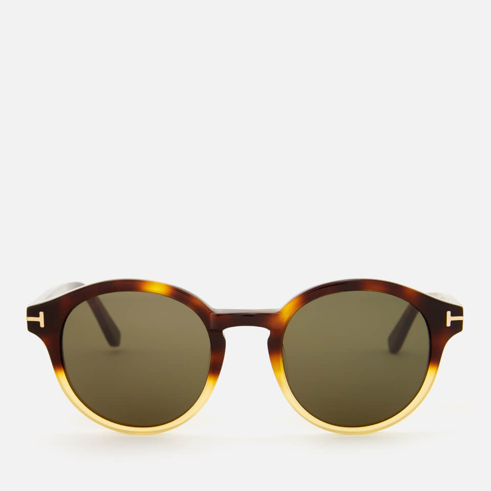 Tom Ford Men's Lucho Round Frame Sunglasses - Havana Gradient Beige/Green