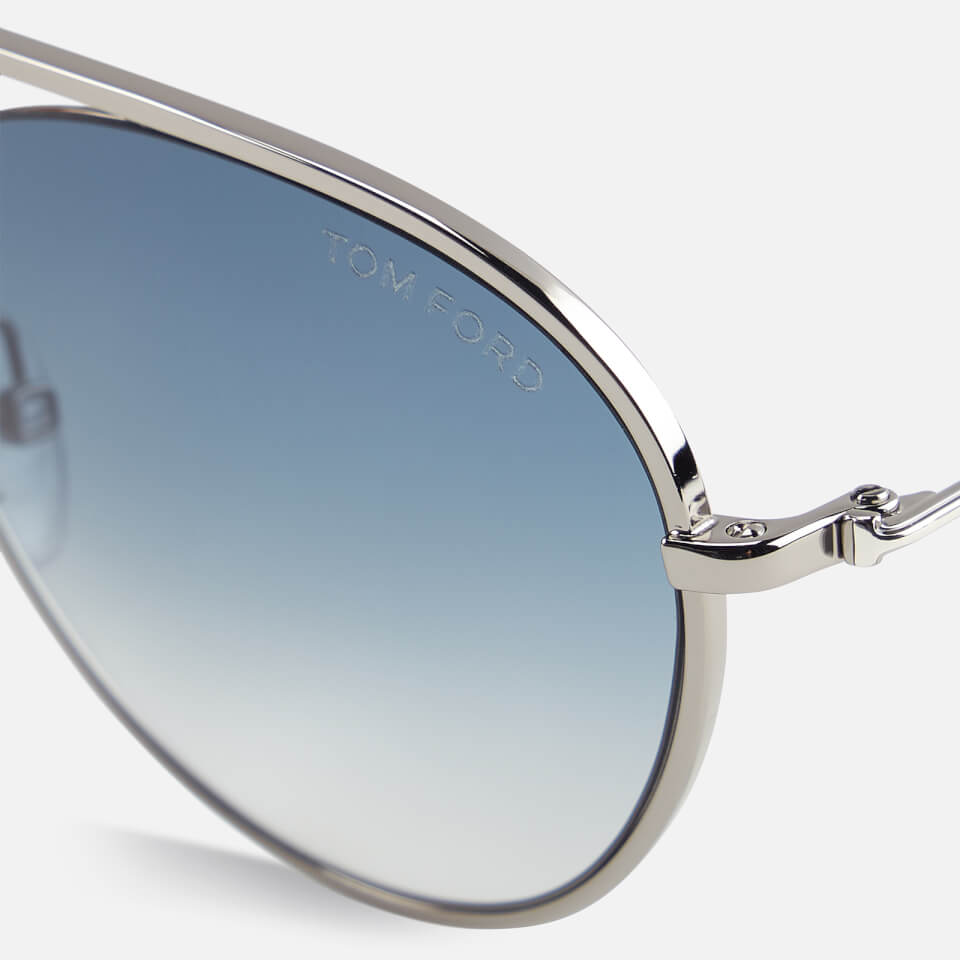 Tom Ford Men's Keith Aviator Style Sunglasses - Shiny Gunmetal/Gradient Blue