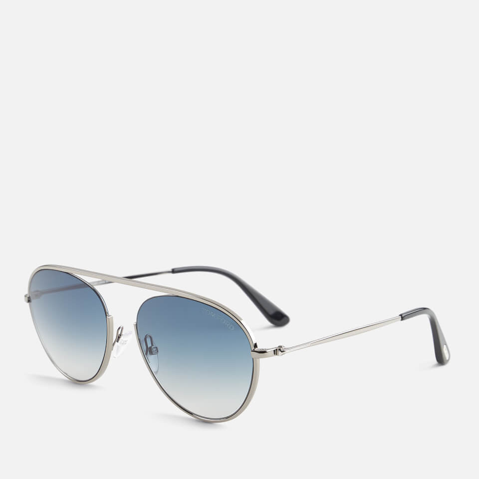 Tom Ford Men's Keith Aviator Style Sunglasses - Shiny Gunmetal/Gradient Blue