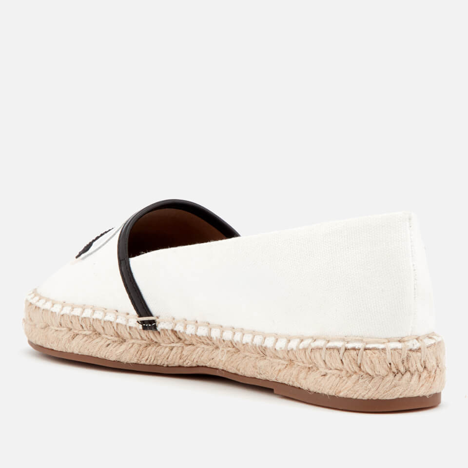 KARL LAGERFELD Women's Kamini Karl Ikonic Leather Espadrilles - White