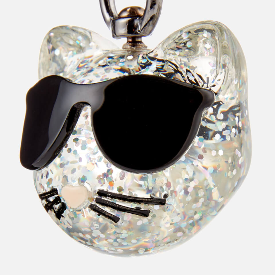 Karl Lagerfeld Women's Choupette Glitter Keychain - Silver