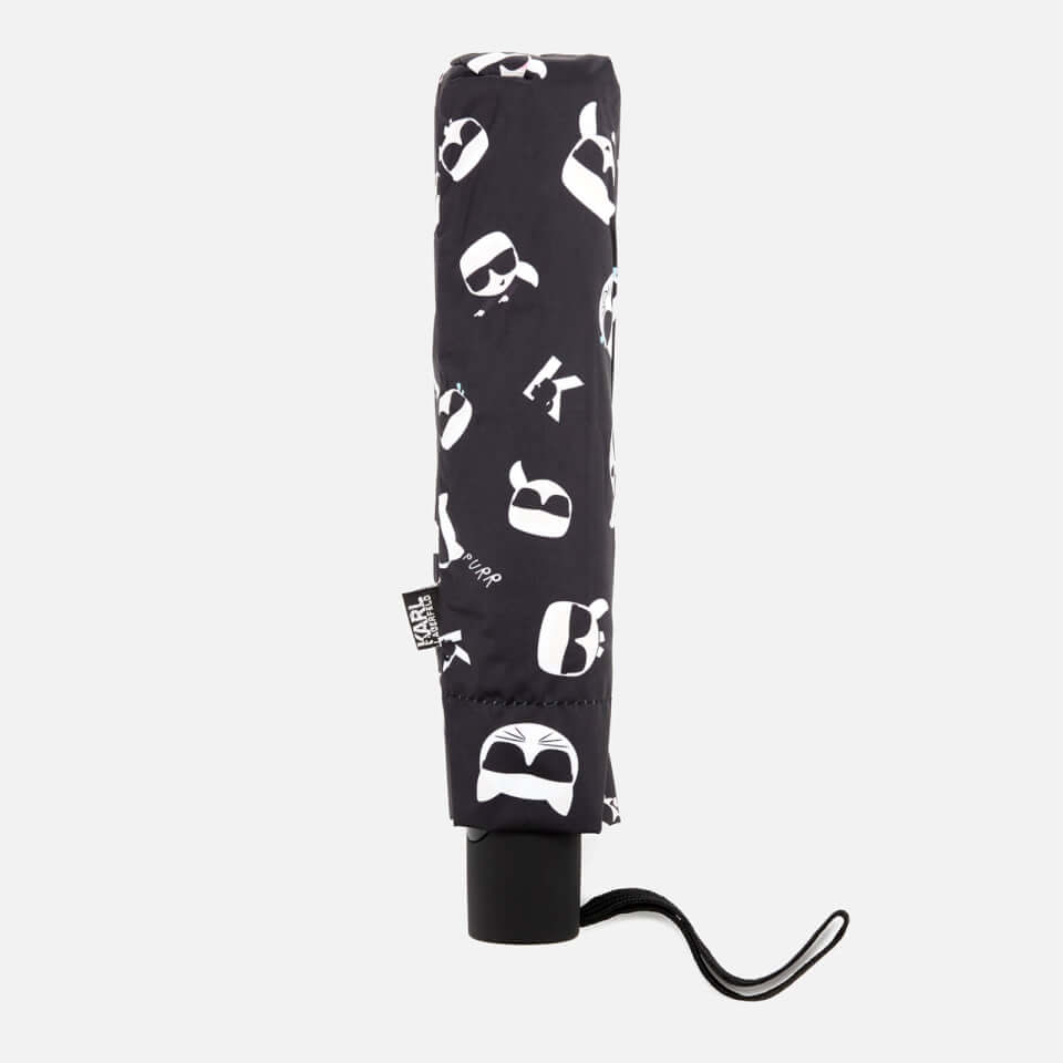 Karl Lagerfeld Women's K/Ikonik Print Umbrella - Black