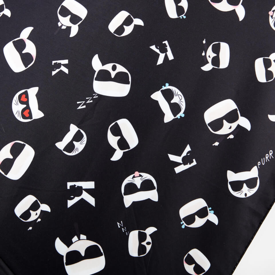 Karl Lagerfeld Women's K/Ikonik Print Umbrella - Black
