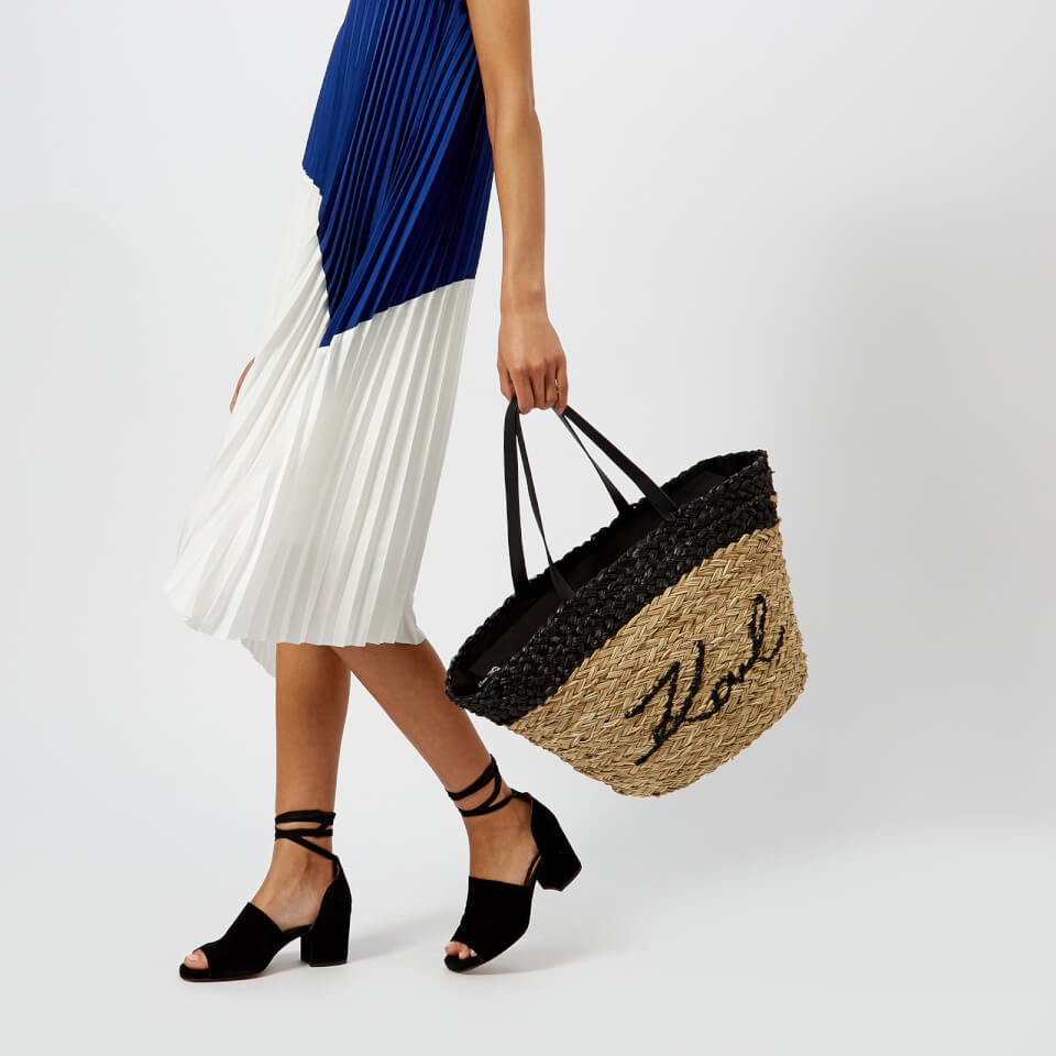 Karl Lagerfeld Women's K/Ikonik Straw Shopper Bag - Natural