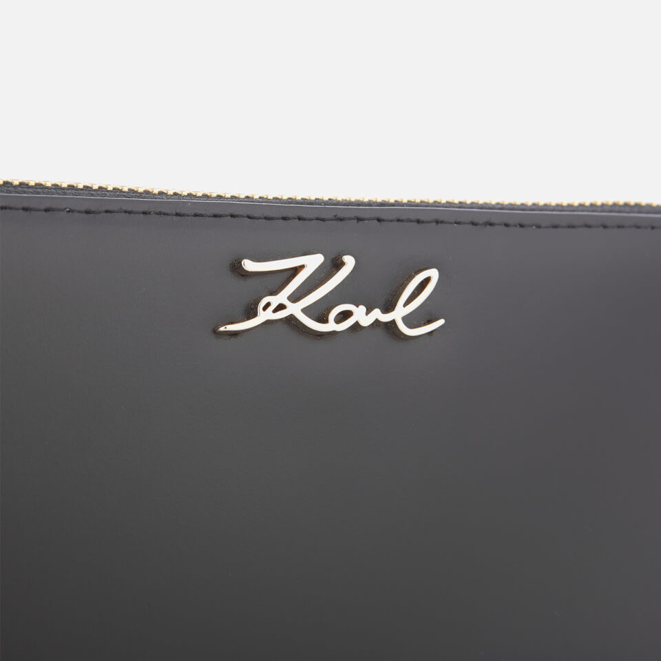 Karl Lagerfeld Women's K/Signature Zip Around Wallet - Black