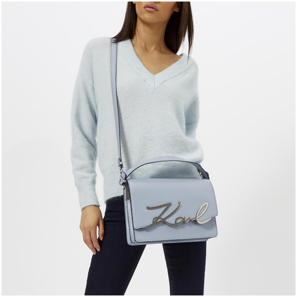 Karl Lagerfeld Women s K Signature Big Shoulder Bag Mistic Blue