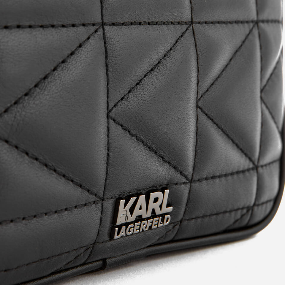 Karl Lagerfeld Women's K/Kuilted Cross Body Bag - Black/Gun metal