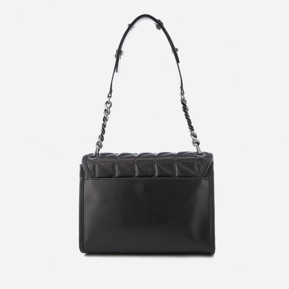 Karl Lagerfeld Women's K/Kuilted Handbag - Black/Gun metal