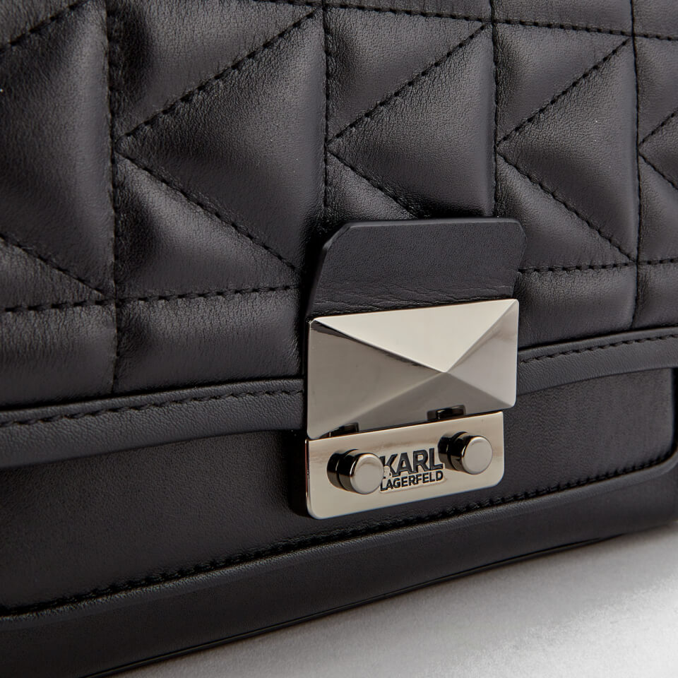Karl Lagerfeld Women's K/Kuilted Mini Handbag - Black/Gun metal