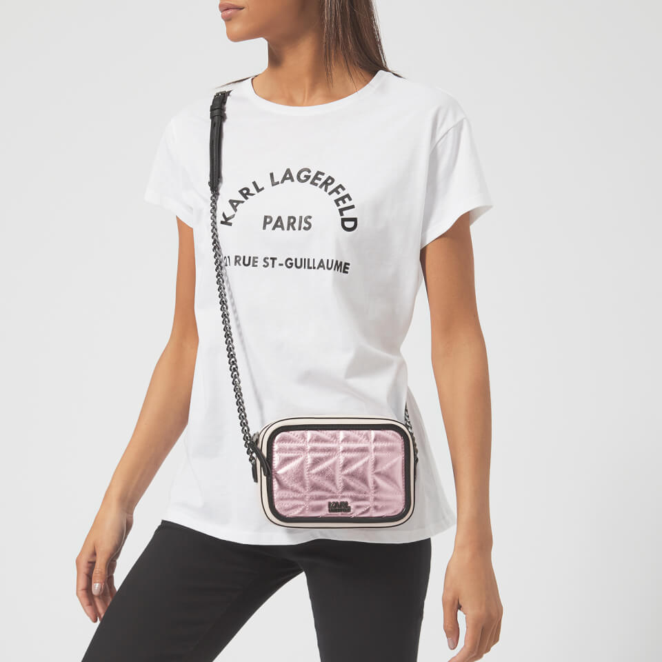 Karl Lagerfeld Women's K/Kuilted Pink Camera Bag - Metallic Pink