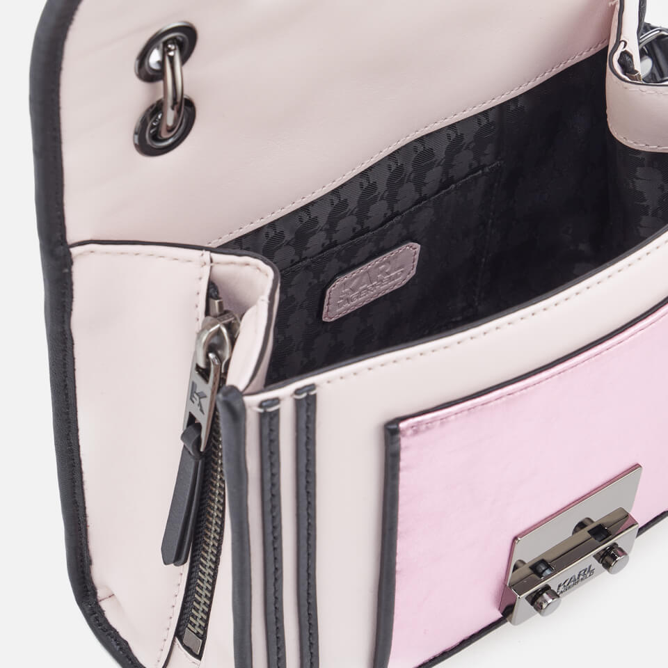 Karl Lagerfeld Women's K/Kuilted Pink Mini Handbag - Metallic Pink