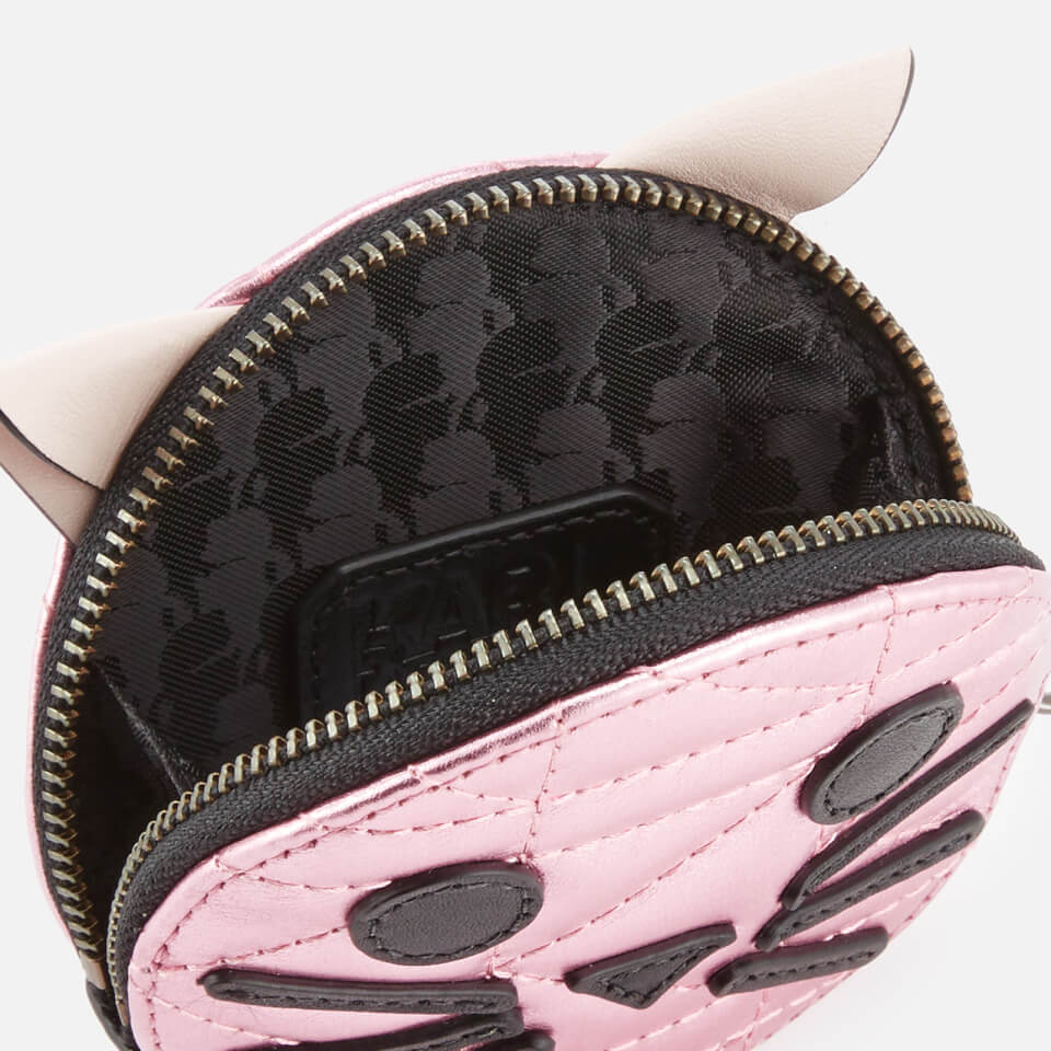 Karl Lagerfeld Women's K/Kuilted Pink Cat Coin Purse - Metallic Pink
