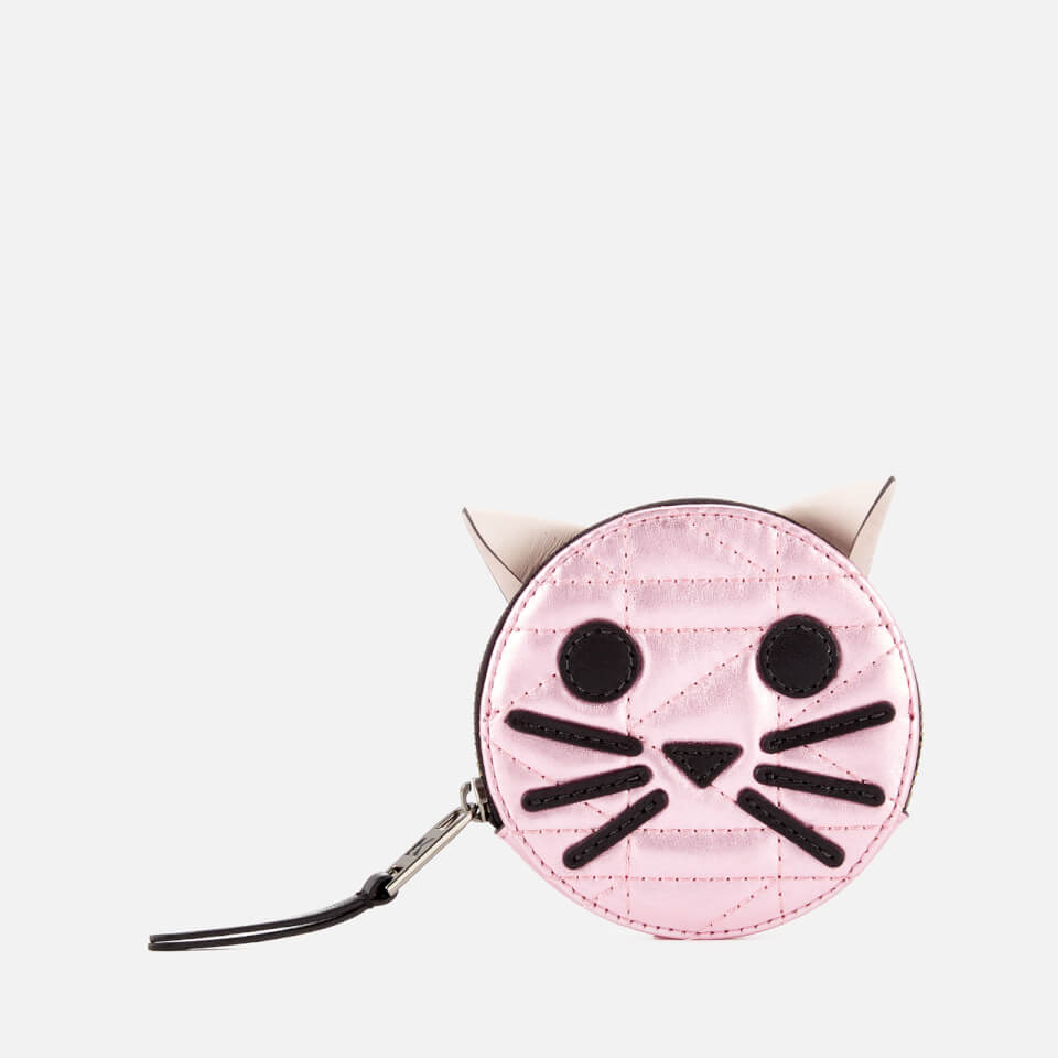Karl Lagerfeld Women's K/Kuilted Pink Cat Coin Purse - Metallic Pink