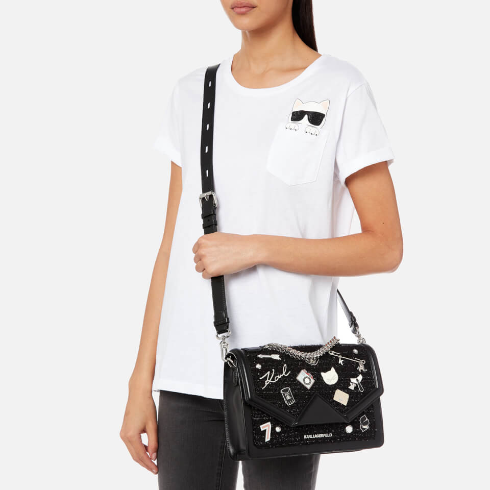 Karl Lagerfeld Women's K/Klassik Pins Shoulder Bag - Black