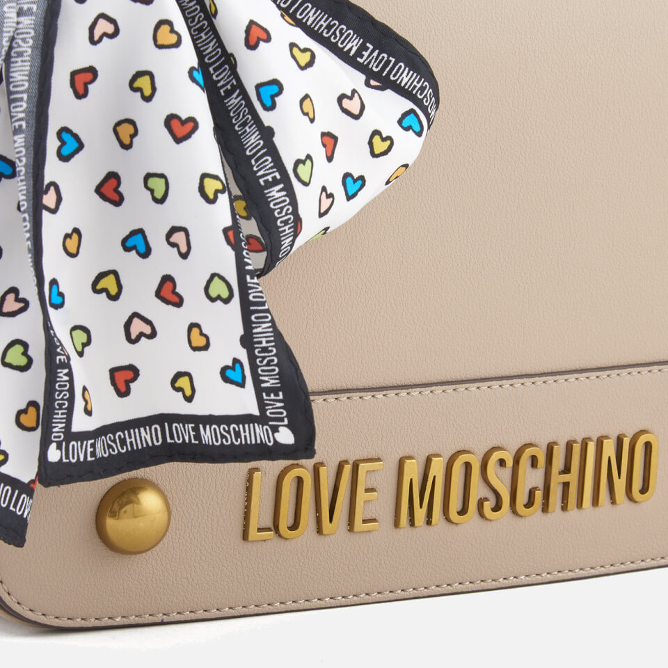 Love Moschino Women's Metal Logo Shoulder Bag - Taupe
