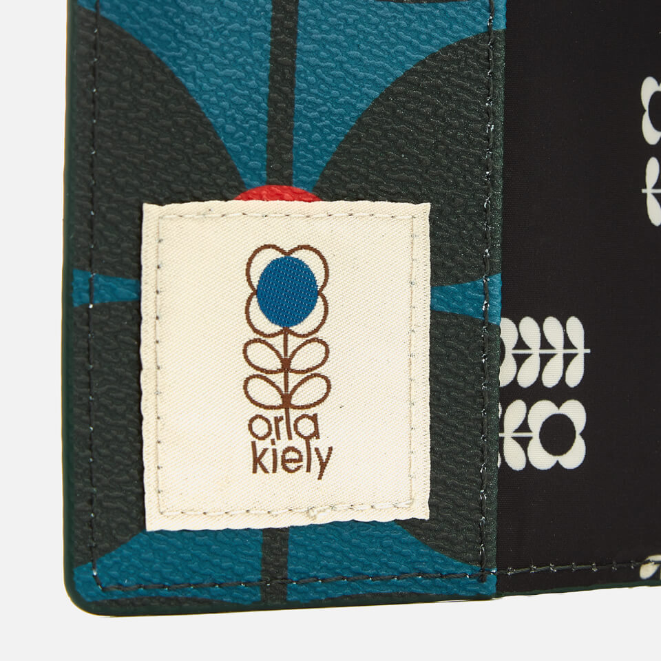 Orla Kiely Women's Sixties Stem Vinyl Travel Passport Cover - Kingfisher