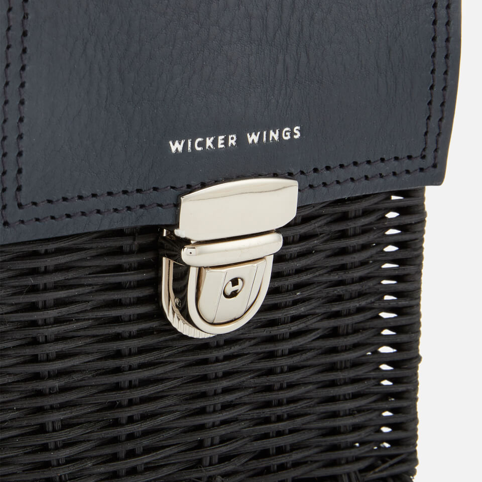 Wicker Wings Women's Buckled Shu Wicker Bag - Navy/Black