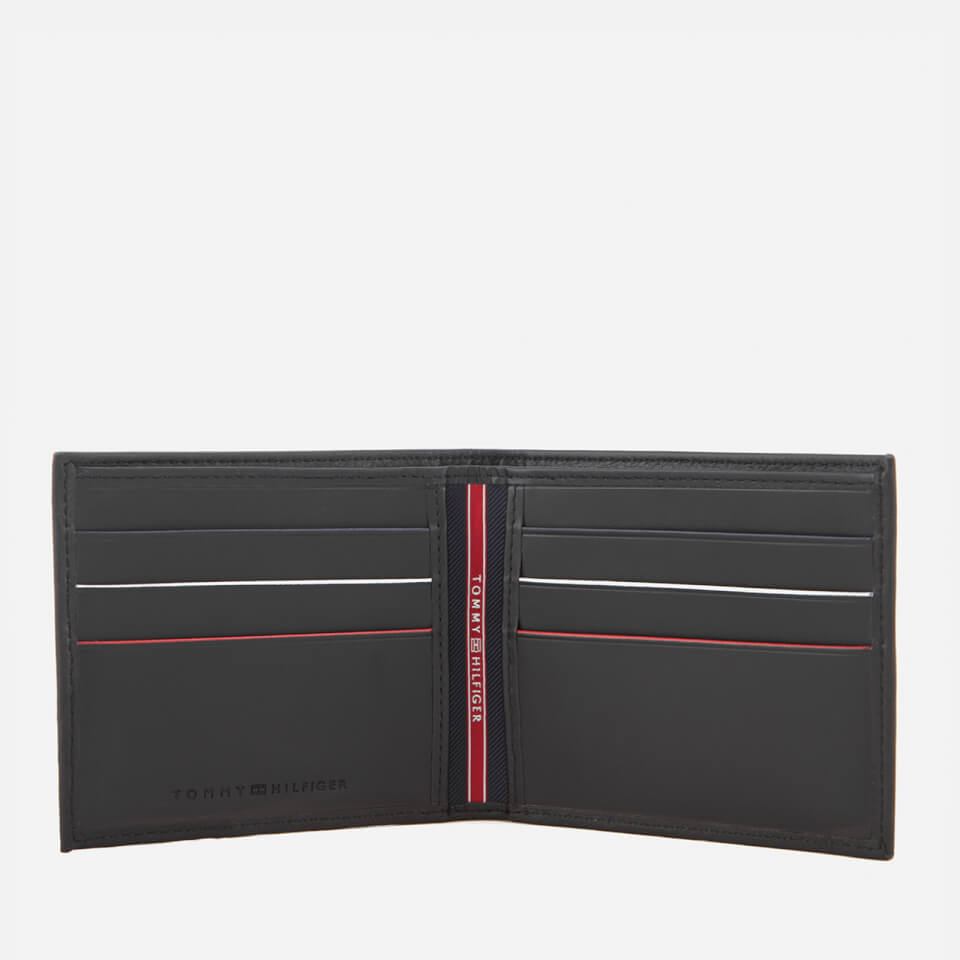 Tommy Hilfiger Men's TH Diagonal Credit Card and Back Coin Zip Wallet - Black