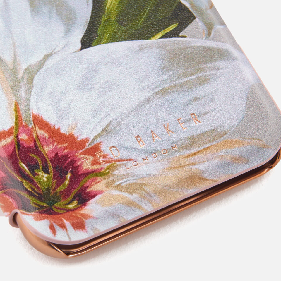 Ted Baker Women's Rosamon Chatsworth Bloom Mirror iPhone Case - Mid Grey