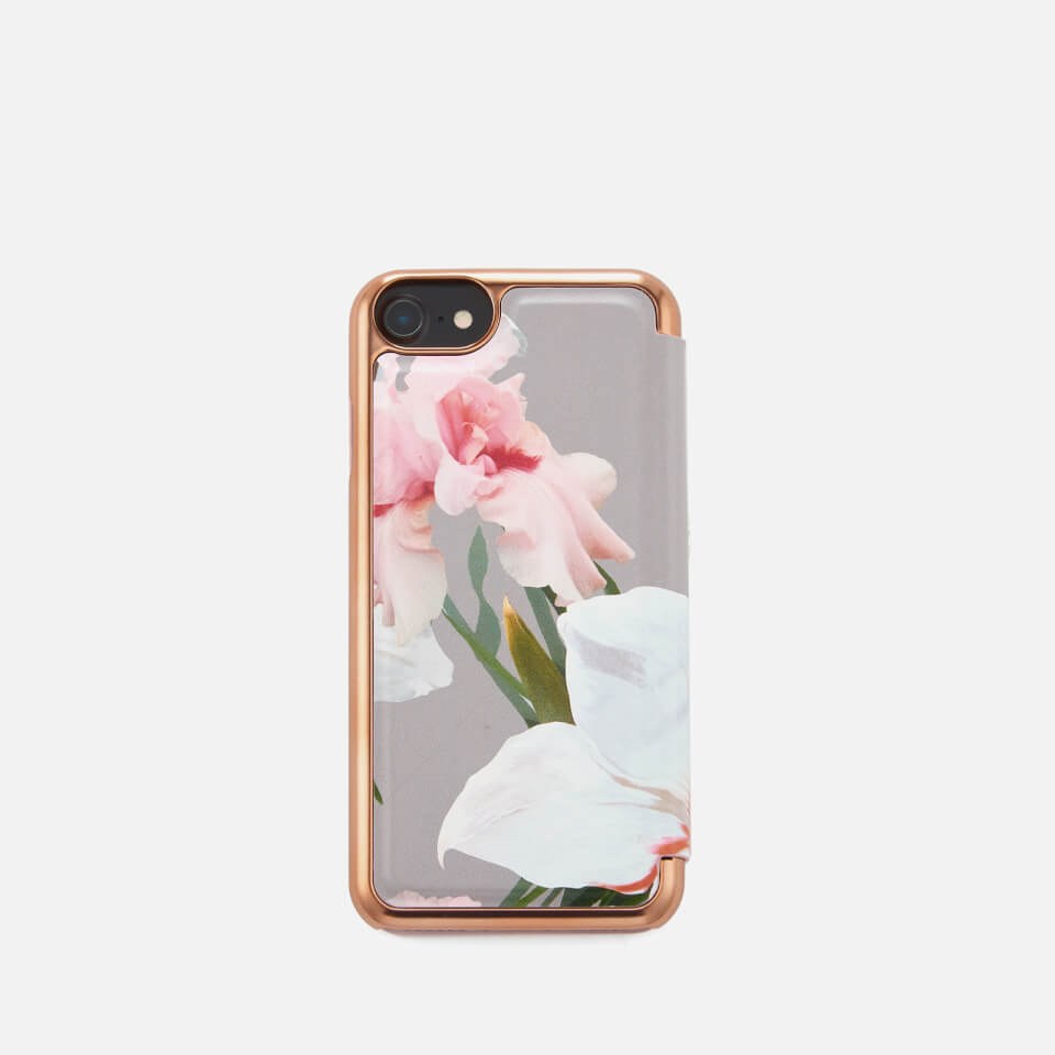 Ted Baker Women's Rosamon Chatsworth Bloom Mirror iPhone Case - Mid Grey