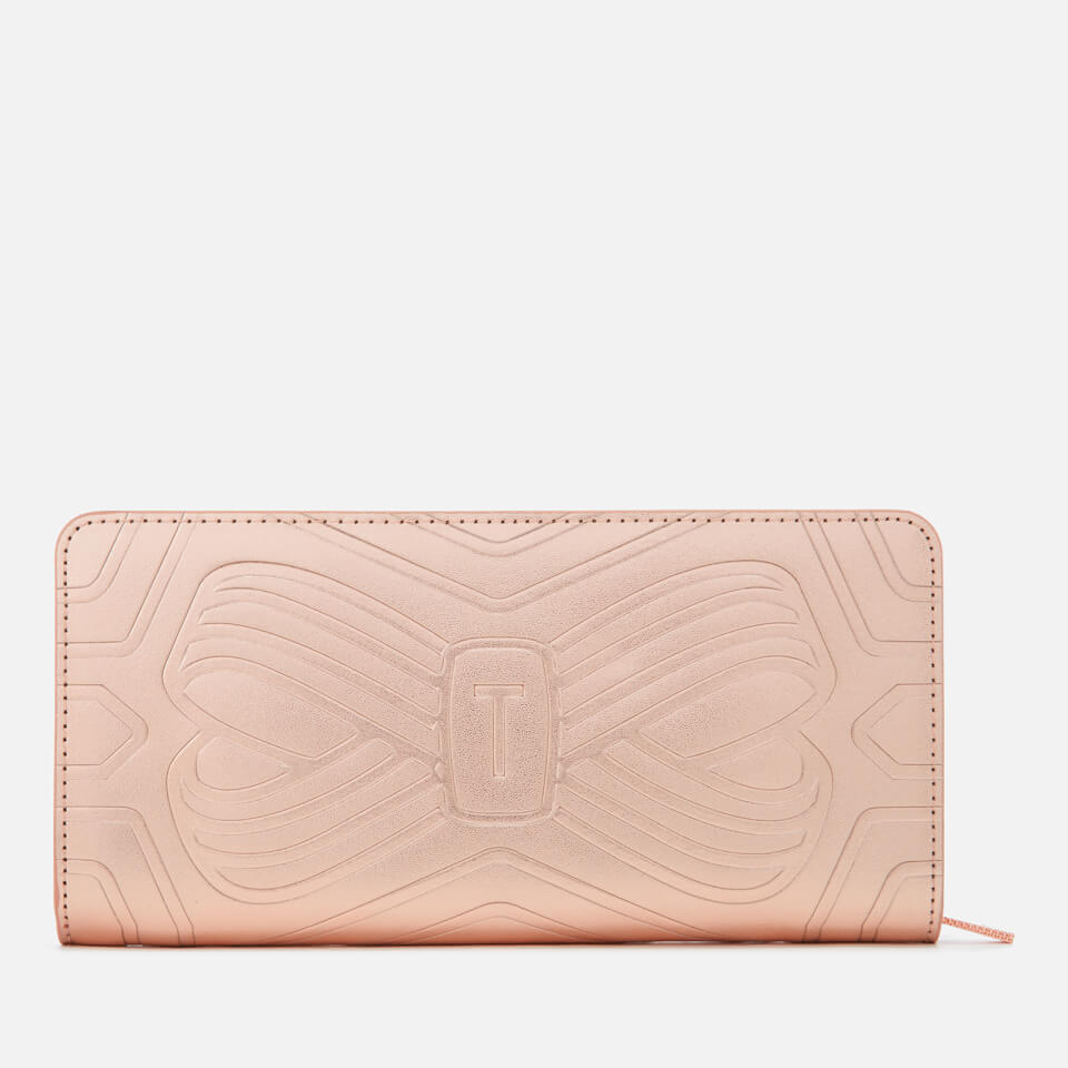 Ted Baker Women's Embossed Bow Zip Matinee Purse - Rose Gold